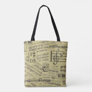 Tela Bolso del piano de la nota de la música de la
