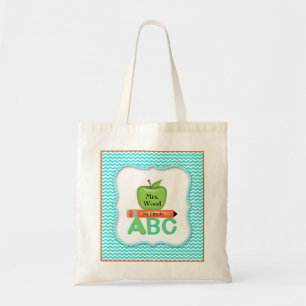 Tela Bolso del profesor de Chevron con Apple verde