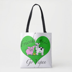 Tela Bolso del vegano de la comida de los amigos no