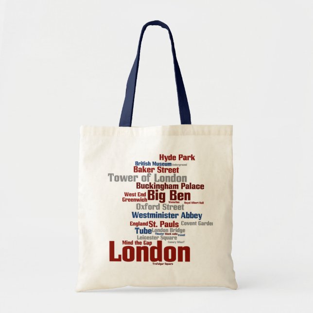 Tela bolso del wordle de Londres (Frente)