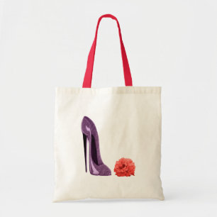 Tela Bolso del zapato del estilete del rosa rojo y de