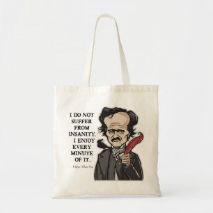 Tela Bolso divertido de la cita de Edgar Allan Poe