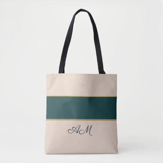 Tela Bolso Elegante con Monograma | Diseño de Rayas Sof (Anverso)