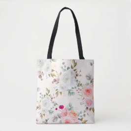 Tela Bolso elegante de flores botánicas en rosa oro