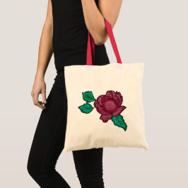 Tela Bolso Elegante de Rosa Floral Roja