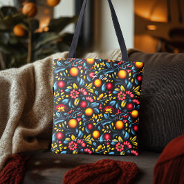 Tela Bolso elegante de tote floral inspirado en Khokhlo