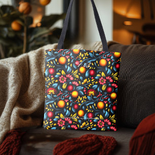 Tela Bolso elegante de tote floral inspirado en Khokhlo