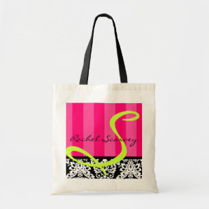 Tela Bolso elegante del damasco y de la raya