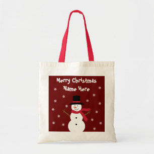 Tela Bolso feliz del regalo del navidad del muñeco de