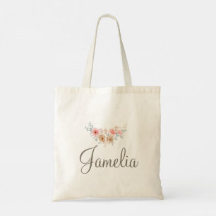 Tela Bolso floral de jardín de rosas personalizable