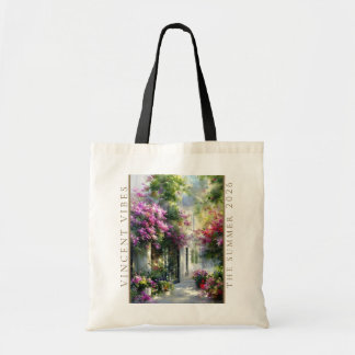 Tela Bolso Floral de Jardín de Verano: Tote Floral de A