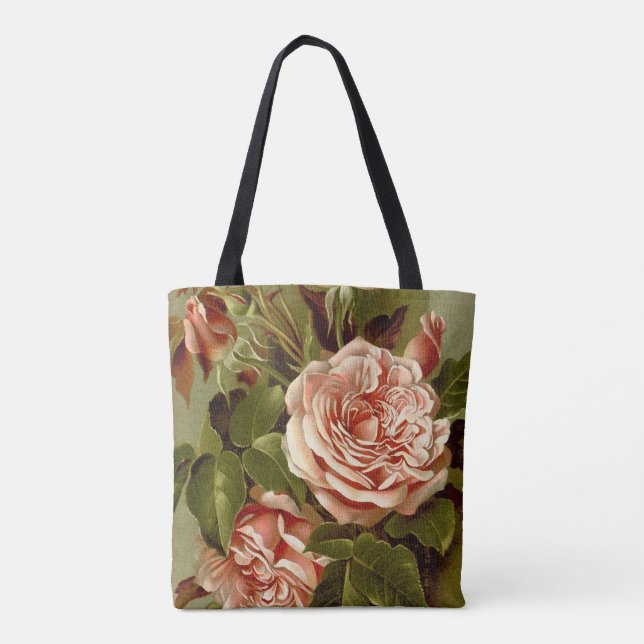 Tela Bolso floral de la col de las flores botánicas de (Reverso)