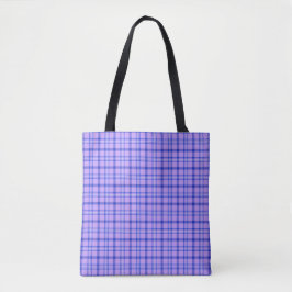 Tela Bolso grande clásico de cuadros púrpura azul brill