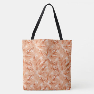 Tela Bolso grande de hombro con hoja de palma de coral