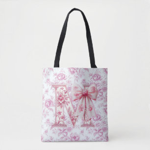 Tela Bolso grande de hombro de chinoiserie rosa claro d
