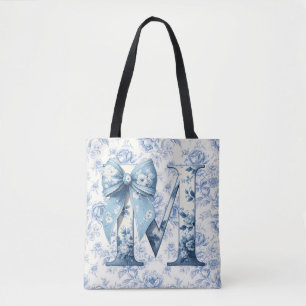 Tela Bolso grande de hombro en azul claro con chinoiser