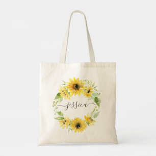 Tela Bolso grande de jardín de girasoles elegante