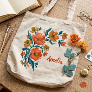 Tela Bolso grande de ramillete floral brillante Perso