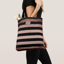 Bolso grande de rayas rosa oro Chic