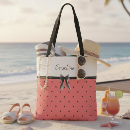 Tela Bolso grande Vibrante puesta de sol coral verano c