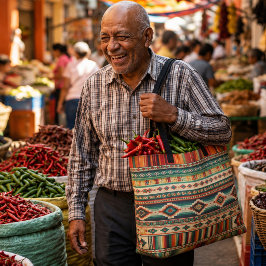 TELA BOLSO "GUAJILLO" DE HOMBRO - TEJIDO ESTILO MEXICAN