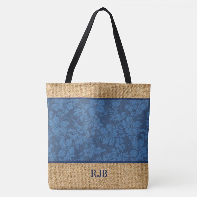 Tela Bolso hawaiano de la playa del monograma de Pareau (Anverso)