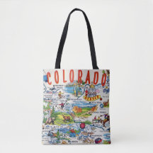 Bolso Hombro Mapa Ilustrado de Colorado