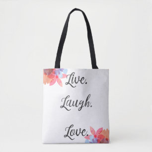 Tela Bolso inspirador de la cita, arte vivo de la risa