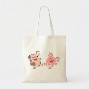 Tela Bolso lindo de los cerdos del dibujo animado del