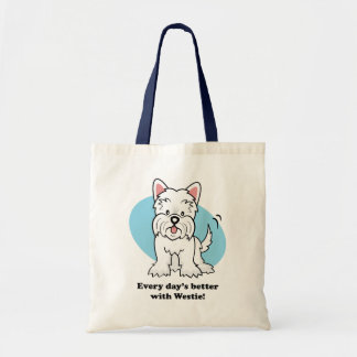 Tela Bolso lindo de Westie del dibujo animado