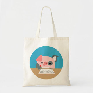 Tela Bolso lindo del cerdo de la escritura del dibujo