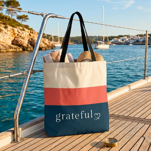 Tela Bolso Mediterráneo Rayado de Coral Azul Grato