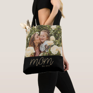 Tela Bolso negro con foto de guion establecido por mamá