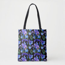 Bolso negro de iris de acuarela chic