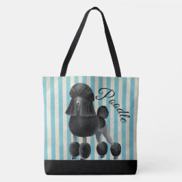 Tela Bolso negro de la raya del caniche