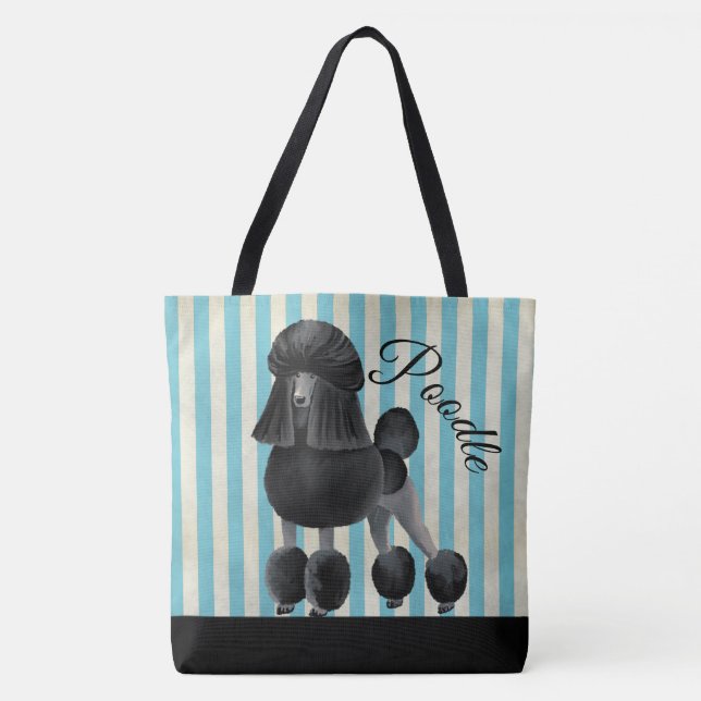 Tela Bolso negro de la raya del caniche (Anverso)