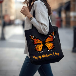 Tela Bolso Negro Personalizado de Mariposa Monarca