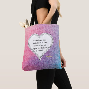 Tela Bolso Ode to Love de la poeta Adiela Akoo