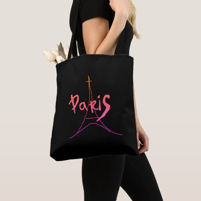 Tela Bolso París de estilo rosa / morado (Detalle)