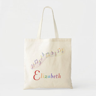 Tela Bolso personalizado arco iris de la música