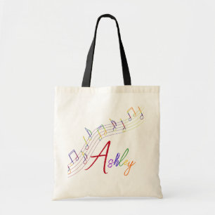 Tela Bolso personalizado arco iris de la música