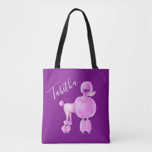 Tela Bolso personalizado arte rosado del perro de