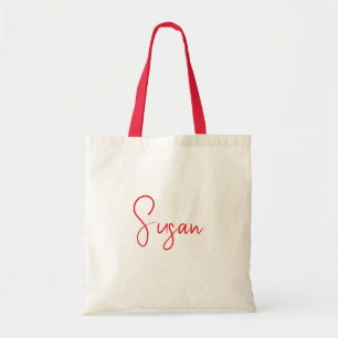 Tela Bolso Personalizado con Diseño de Letra Roja