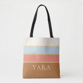 Tela Bolso Personalizado con Nombre | Diseño de Rayas d