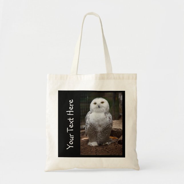 Tela Bolso Personalizado de Búho Blanco (Frente)