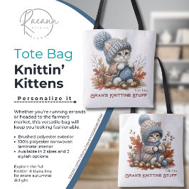 Tela Bolso Personalizado de Gatitos Tejiendo
