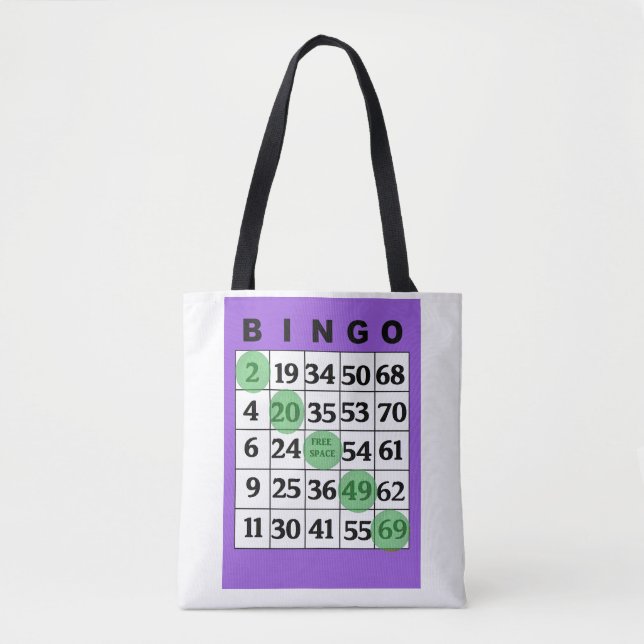Tela Bolso personalizado del BINGO de la "buena suerte" (Anverso)