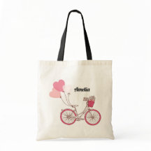 Bolso personalizado globos rosado de la bicicleta