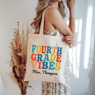 Tela Bolso personalizado para maestro de cuarto grado,