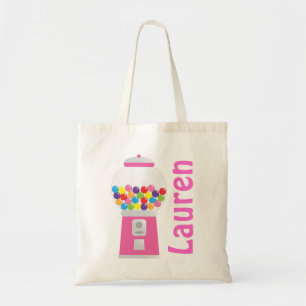 Tela Bolso personalizado rosa de la máquina de Gumball